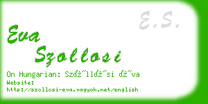 eva szollosi business card